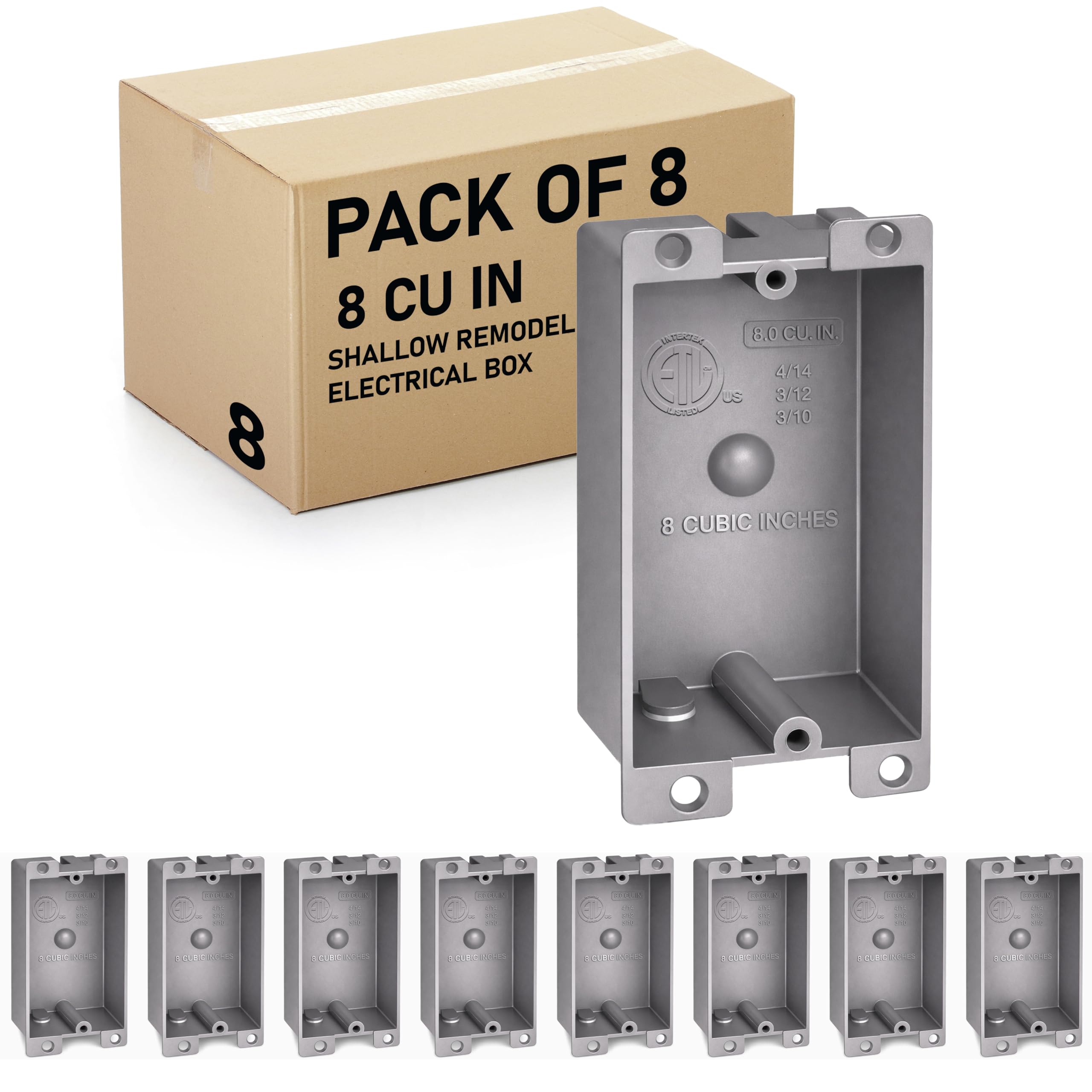 Shallow Electrical Box - 1-Gang PVC Remodel Box -15