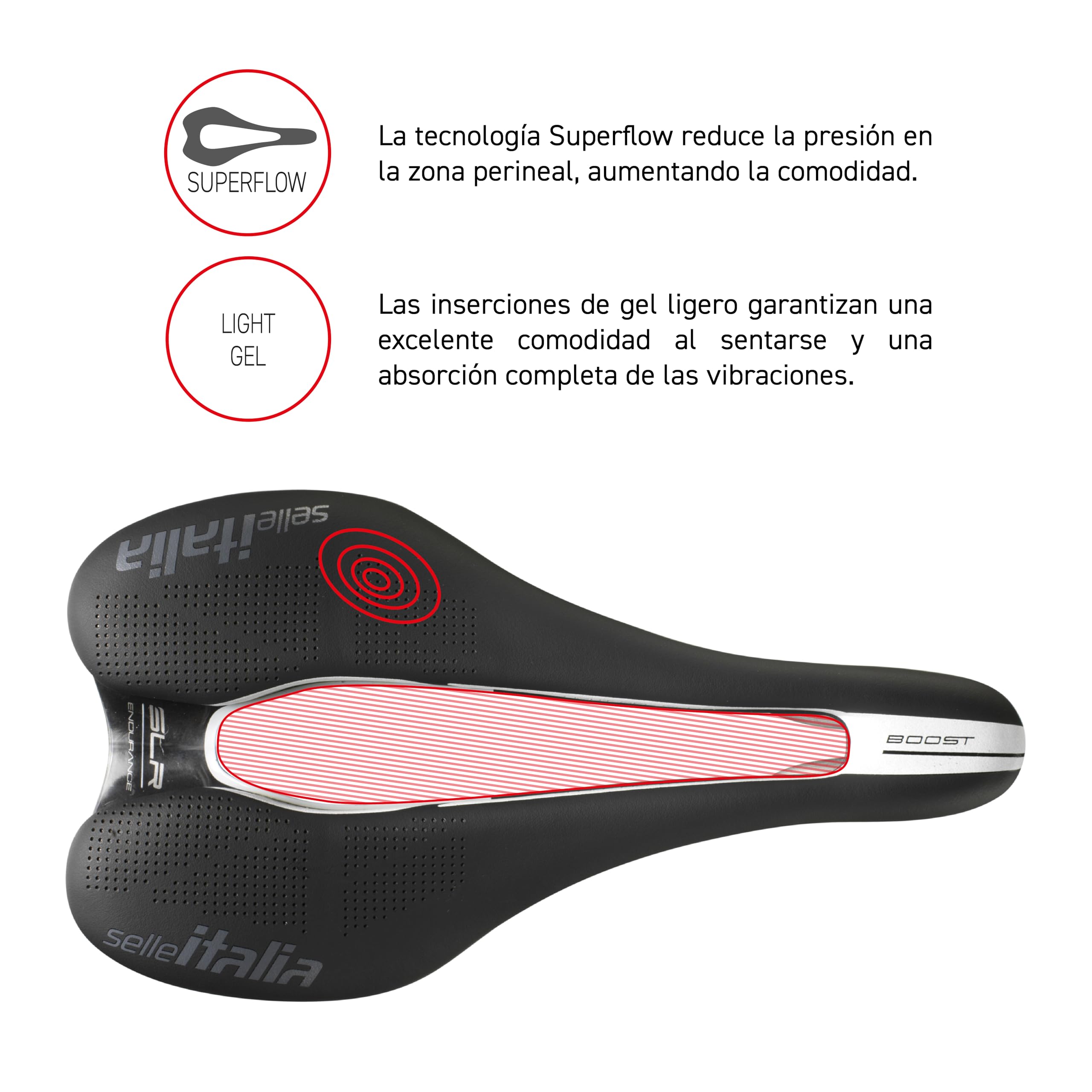SELLE ITALIA Sillín SLR BOOST ENDURANCE 130x248mm (S3) Superflow