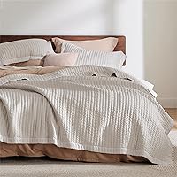 Bedsure Queen Quilt Set - Lightweight Corduroy Pattern Bedspread Coverlet, Soft Microfiber 3-Piece All-Season Bedding with Shams
