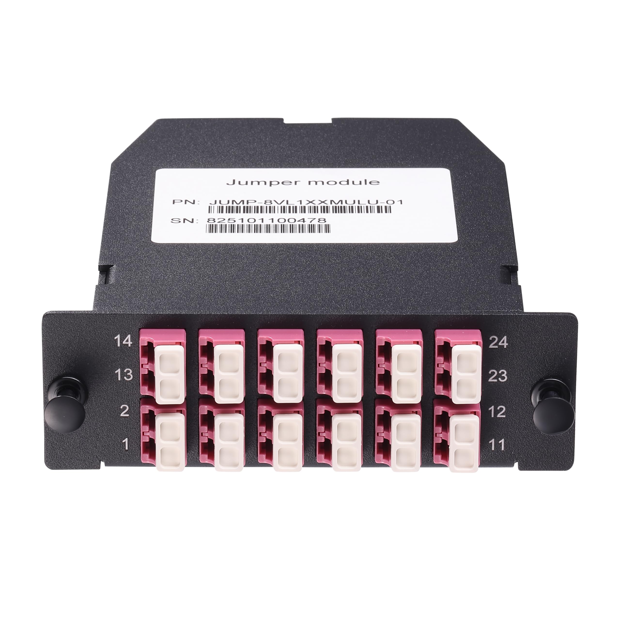 FHD MPO-LC Kassette, OM4 Multimode, Typ A, 24 Fasern, 2 x MPO-12 (männlich) auf 12 x LC Duplex (Aqua), 0,35 dB max