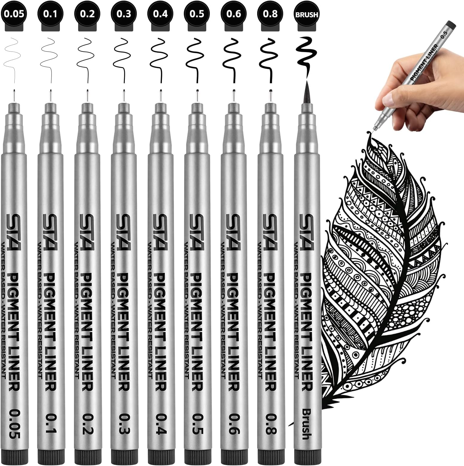 Fine Liner Pens Black Art Pens