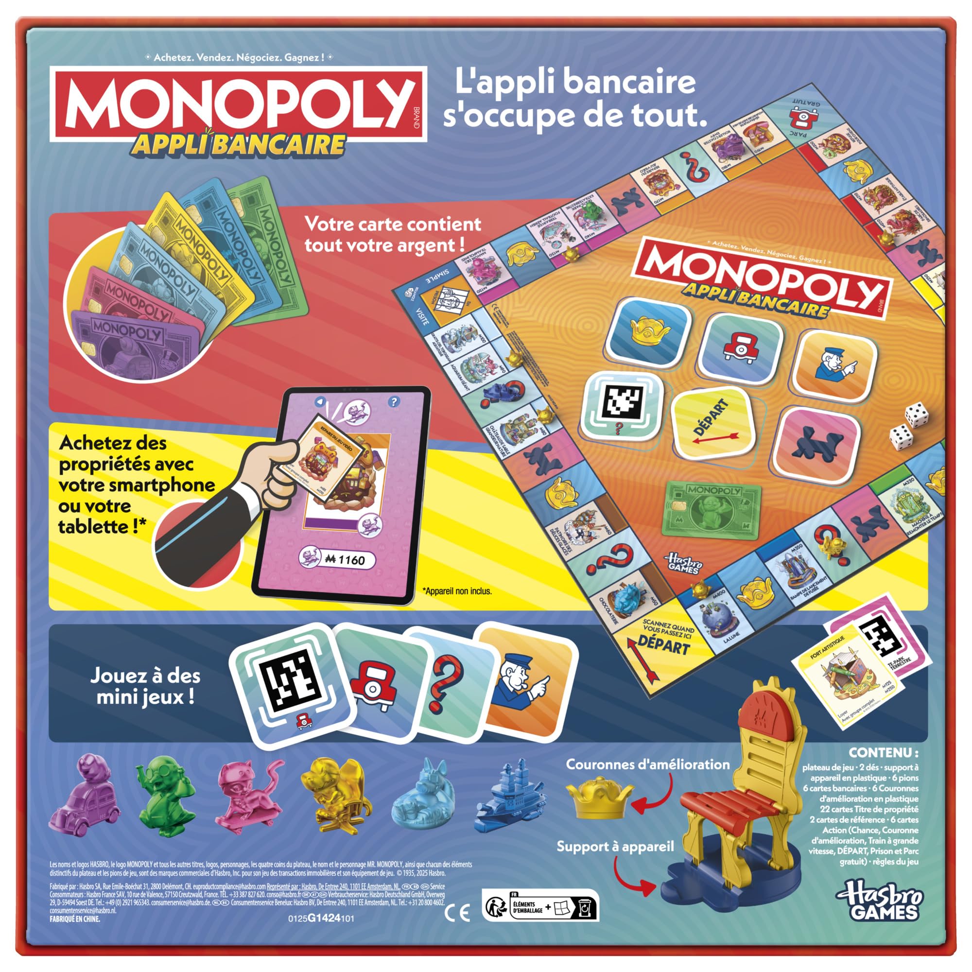 Monopoly Banking App, gioco da tavolo con app per dispositivi smartphone, dagli 8 anni in su