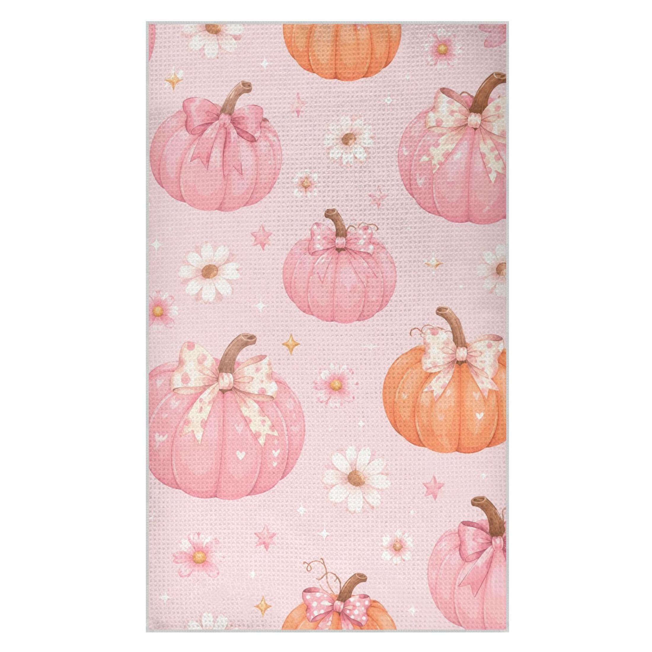 Kutsu Pumpkins Waffle Weave Kitchen Towels Absorbent Quick Drying Dish Towels for Kitchen, Decorative Tea Towel, 18x30 in