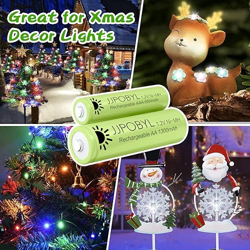 Miniatura 3 de Pilas recargables AA de 1300 mAh NIMH precargadas doble A batería de 1.2 V para luces solares, decoración de jardín al aire libre, luces de cadena