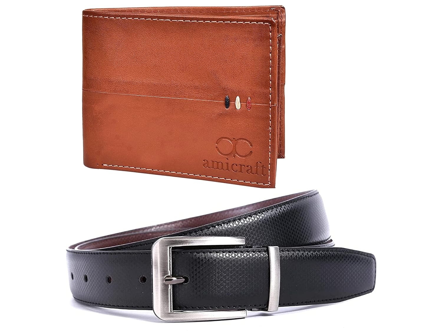 Amicraft Men’s Combo Pack Of Wallet & Belt Amicraft Men’s Combo Pack Of Wallet & Belt