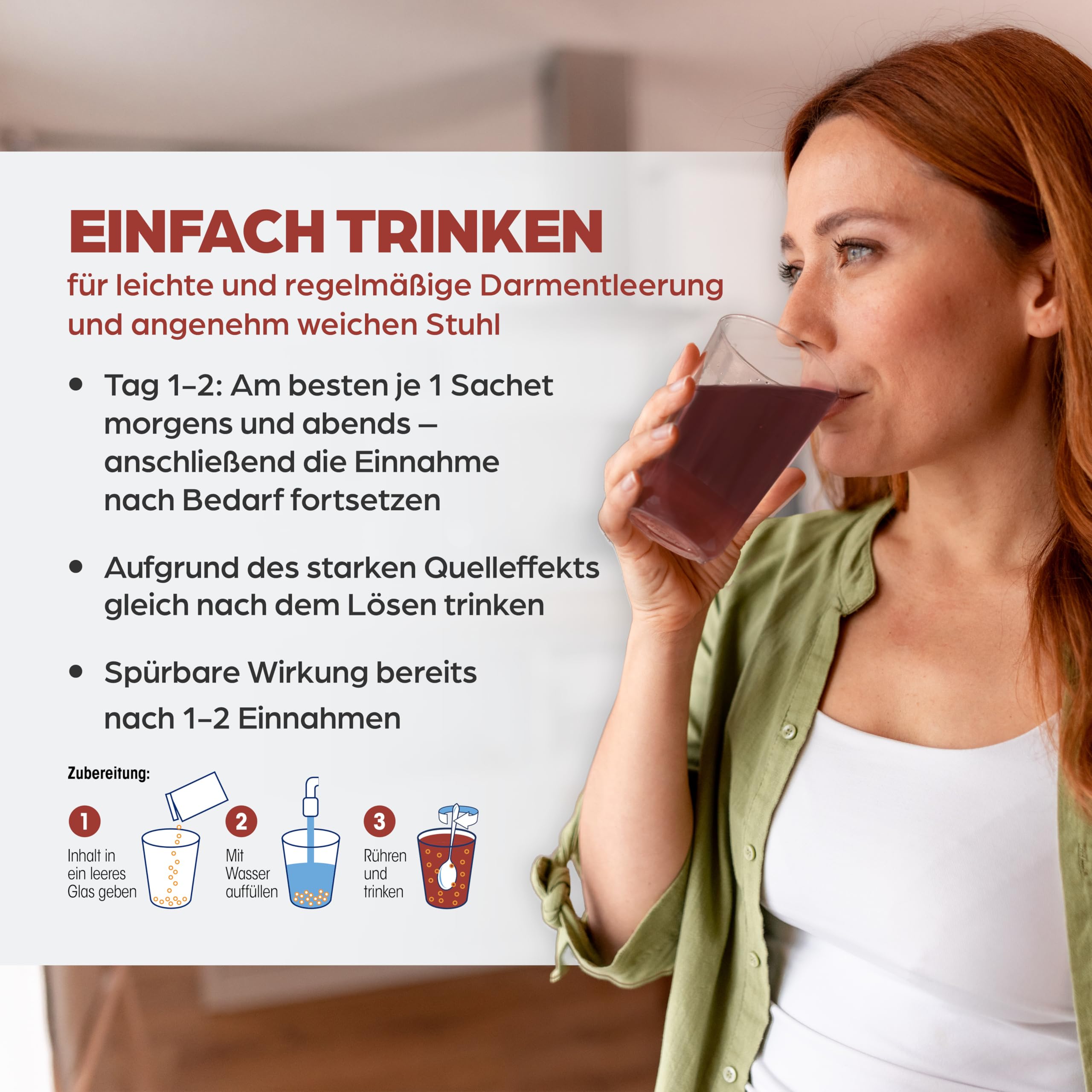 Dr. Böhm Darm Aktiv Fruchtig - Ballaststoff Getränk – Flohsamenschalen Pulver mit Apfelpektin, Pflaume & Yacon – Trinkpulver für Verdauung & Darmflora – Ballaststoffdrink Sachets für Erwachsene