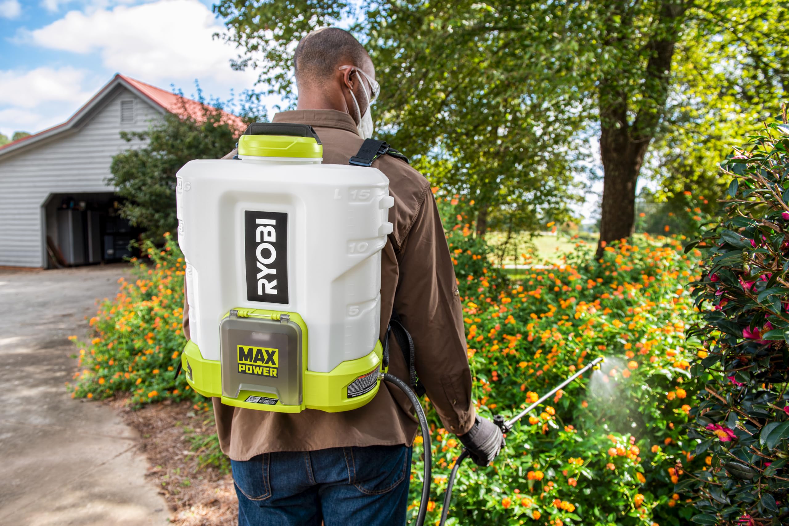 RYOBI Pulvérisateur à Dos 36V Max Power RY36BPSA-0 – Traitement Jardin, Désherbage, Potager, Verger et Grandes Surfaces, Réservoir Grande Capacité, Lance Télescopique, sans Batterie ni Chargeur