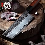 MITSUMOTO SAKARI 4PCS Couteau japonais, Gyuto Santoku Nakiri Paring Knife 9CR18MOV Couteau de chef en acier, 58-60 HRC Couteau, Rust-Proof, ensemble de couteaux de cuisine multi-usages, poignée en bois & boîte