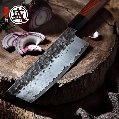 Miniatura 8 de Juego de cuchillos de chef japoneses MITSUMOTO SAKARI 4 piezas, juego de cuchillos de chef de cocina profesional forjado a mano, juego de cuchillos