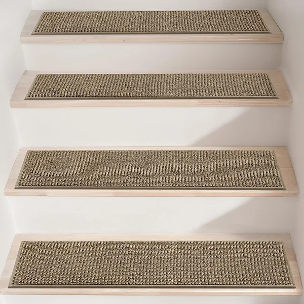 BEQHAUSE Stair Treads for Wooden Steps 28inX9in, Carpet Stair Treads Non Slip Indoor, Machine Washable Stair Runners for Kids Elders and Pets, Carpet for Stair Rugs Mat, TPE Backing, 15pcs, Taupe