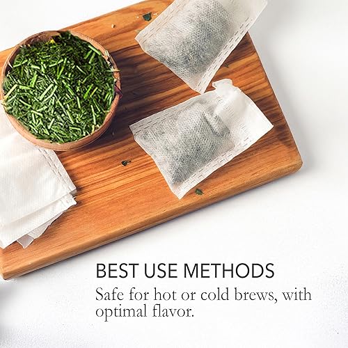 Miniatura 4 de Japanese Green Tea Co. 144 bolsas de té desechables para té de hojas sueltas, sobres vacíos de gran tamaño con sello hermético (3.5 x 2.8 pulgadas),