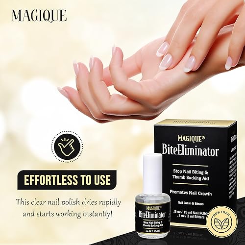 Miniatura 3 de Magique Eliminador de mordidas  Deja de chupar el pulgar y morderse las uñas para niños y adultos  Tratamiento de esmalte de uñas amargo  Fuerza