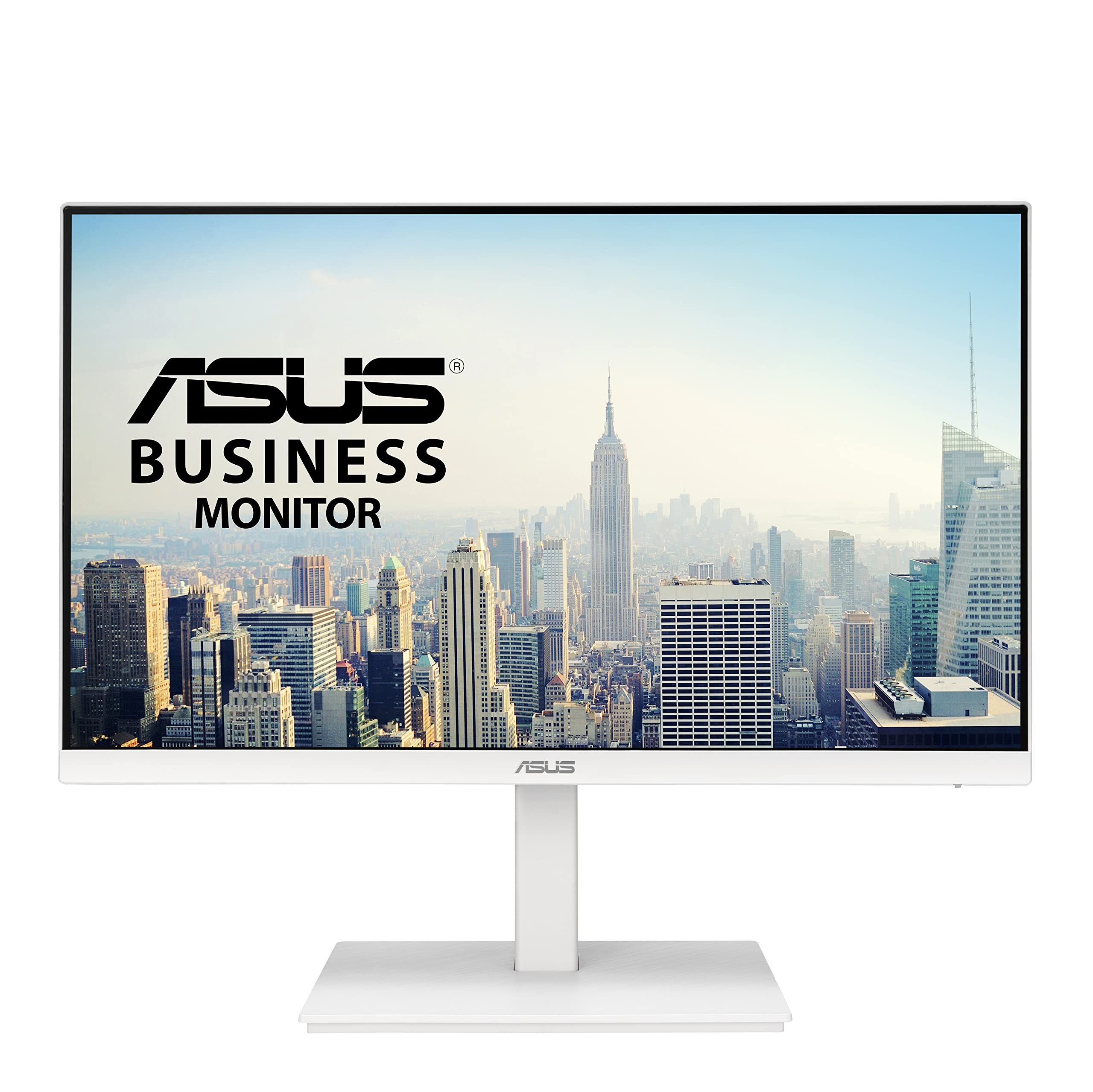 ASUS VA24EQSB-W Monitor Business 24, Full HD, IPS, 75 Hz, Tecnologia Adaptative-Sync a Basse Luci Blu Anti-Sfarfallio, Design Ergonomico Senza Cornice, Montabile a Parete, Bianco