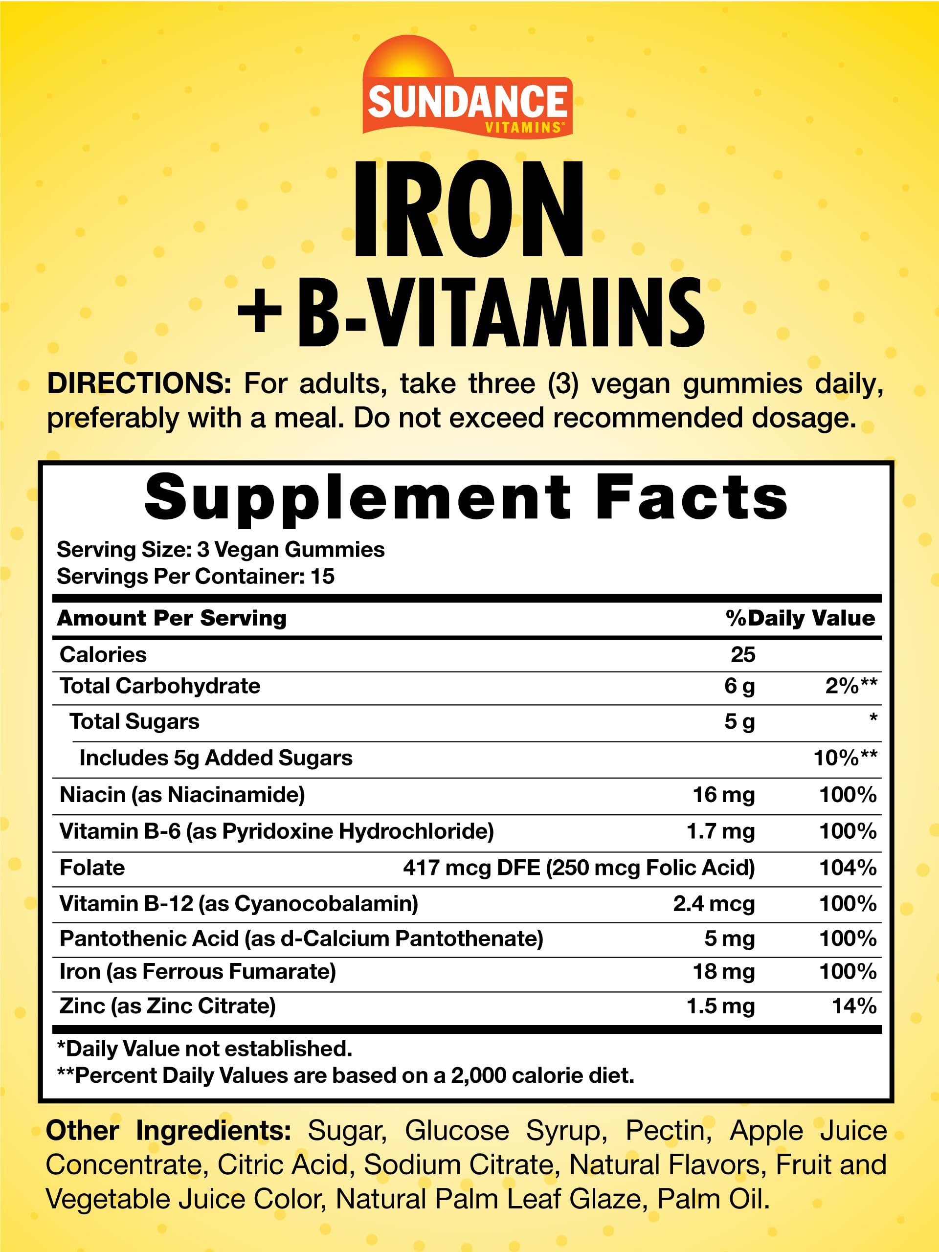 Sundance Iron Gummies | Plus B-Vitamins | 45 Vegan Gummies — Amazon image 2