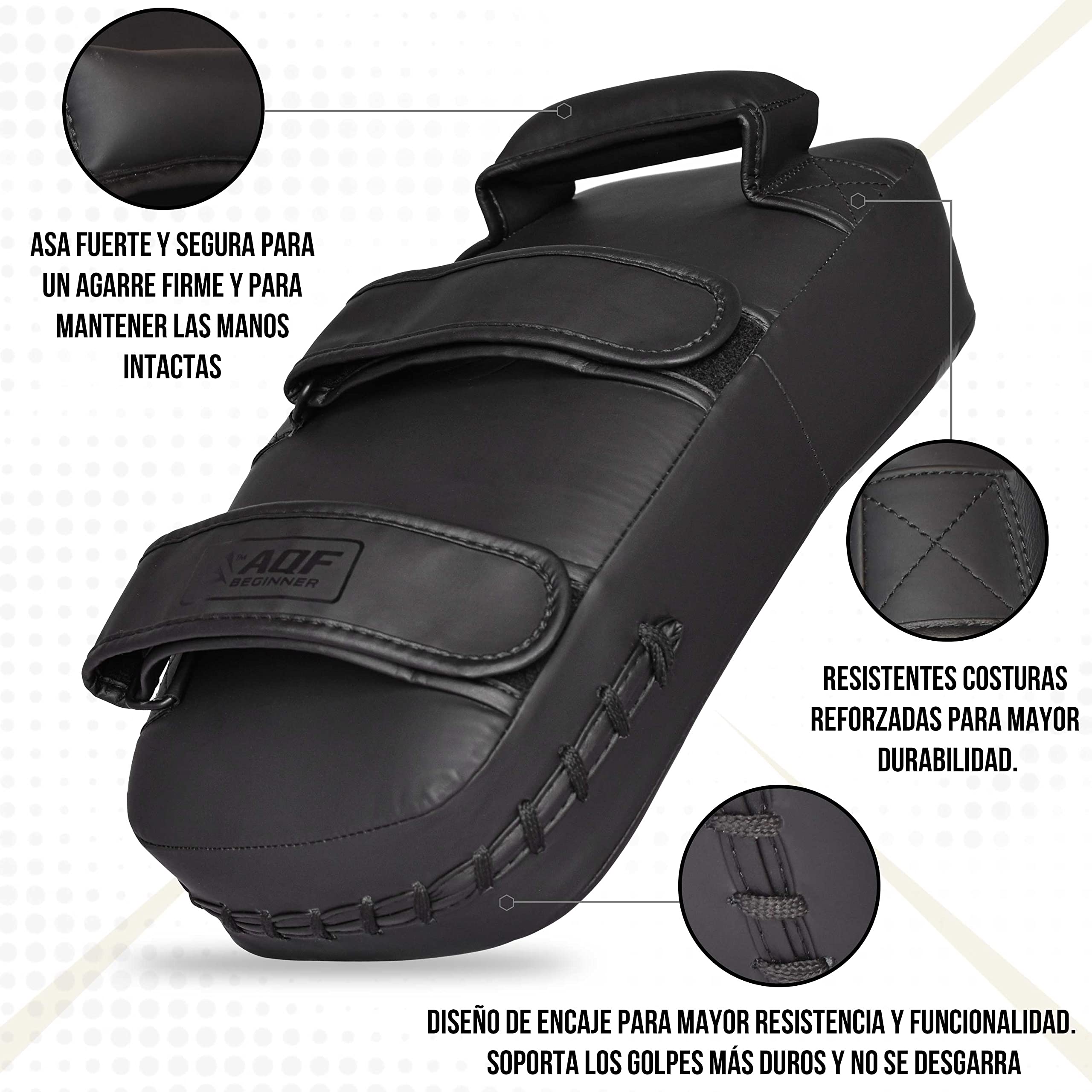 AQF Manoplas Boxeo, Paos Muay Thai Cuero Maya, MMA Escudo De Golpes Curvada, Almohadilla De Boxeo, Punch Boxeo Target Pads para UFC, Karate,Taekwondo, Artes Marciales & Kick Boxing