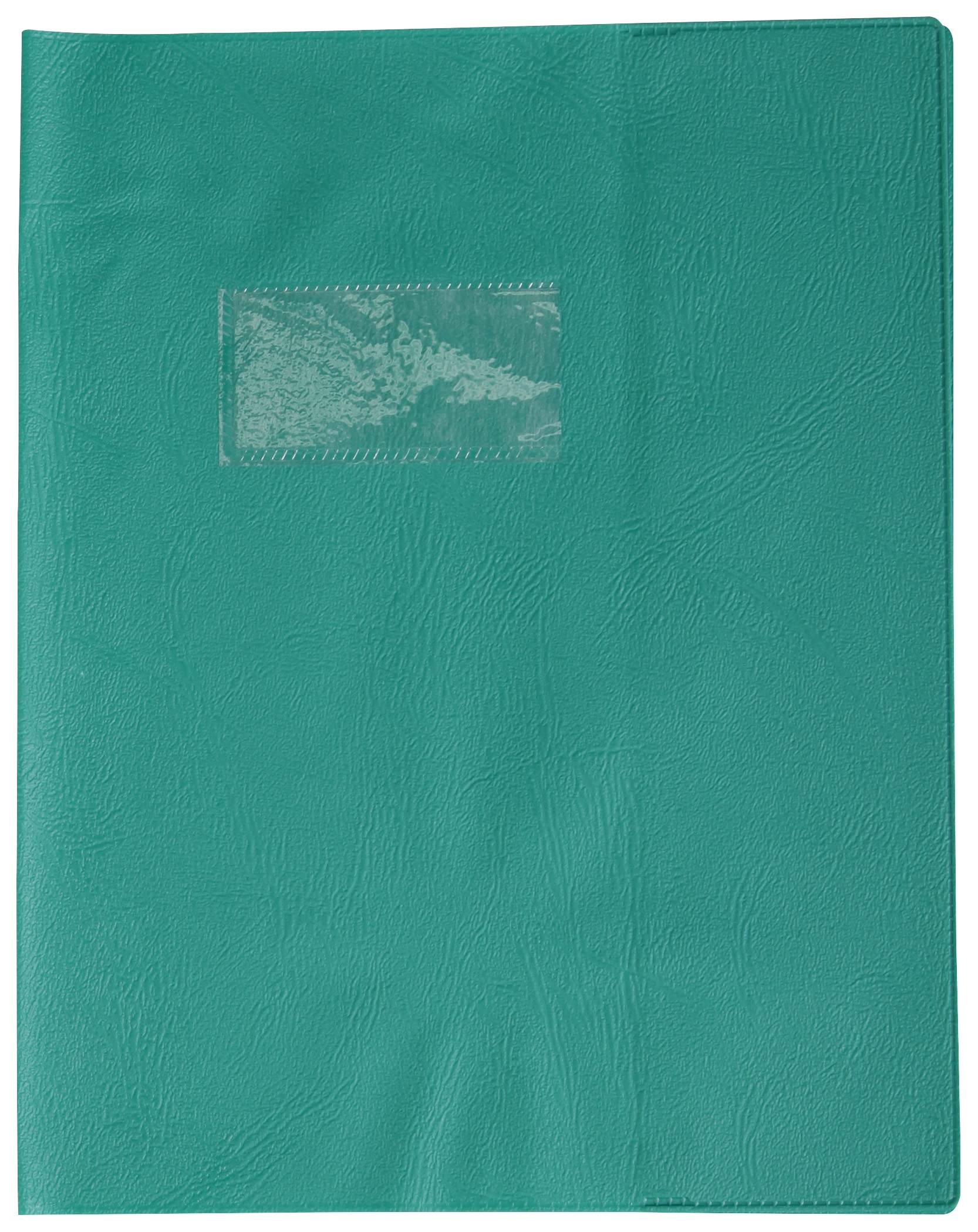 Calligraphe 72005C A Fir Green Grain Leather Notebook Protector - Dimensions: 17x22 cm - 22/100th with Label Holder - PVC Opaque - Manufactured in France