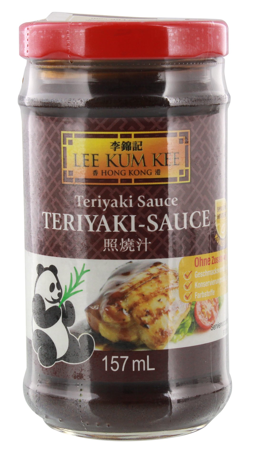 Salsa Teriyaki espesa 157 ml en frasco de cristal para marinar, saltear y glasear carnes, pescado, tofu y verduras estilo japonés dulce-salado