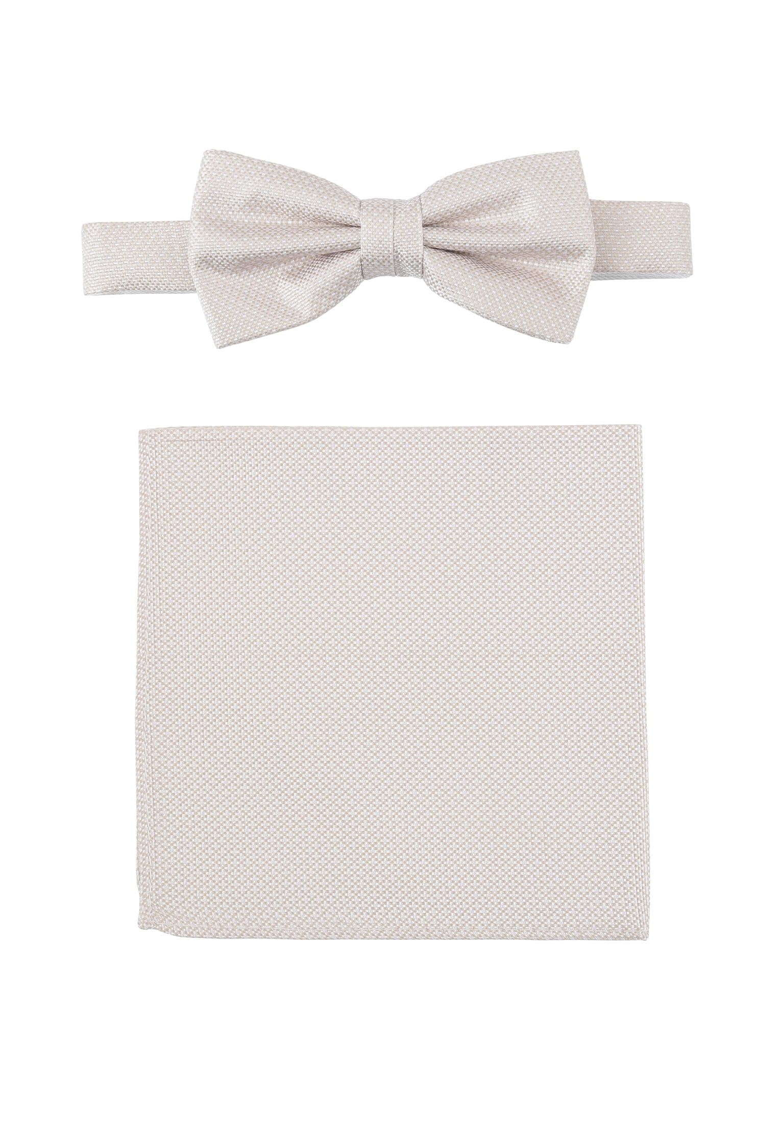 Set Fliege + Tuch Micro - Hellbeige