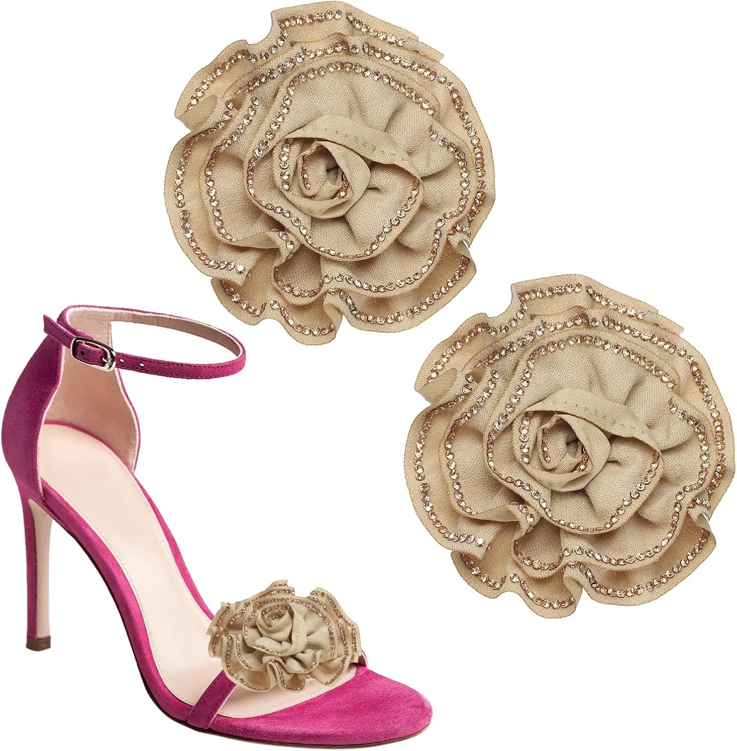 PATIKIL Decorative Shoe Clips, Removable Bow Shoe Clip Flower Rhinestone Charms for Women Dress High Heels Accessories