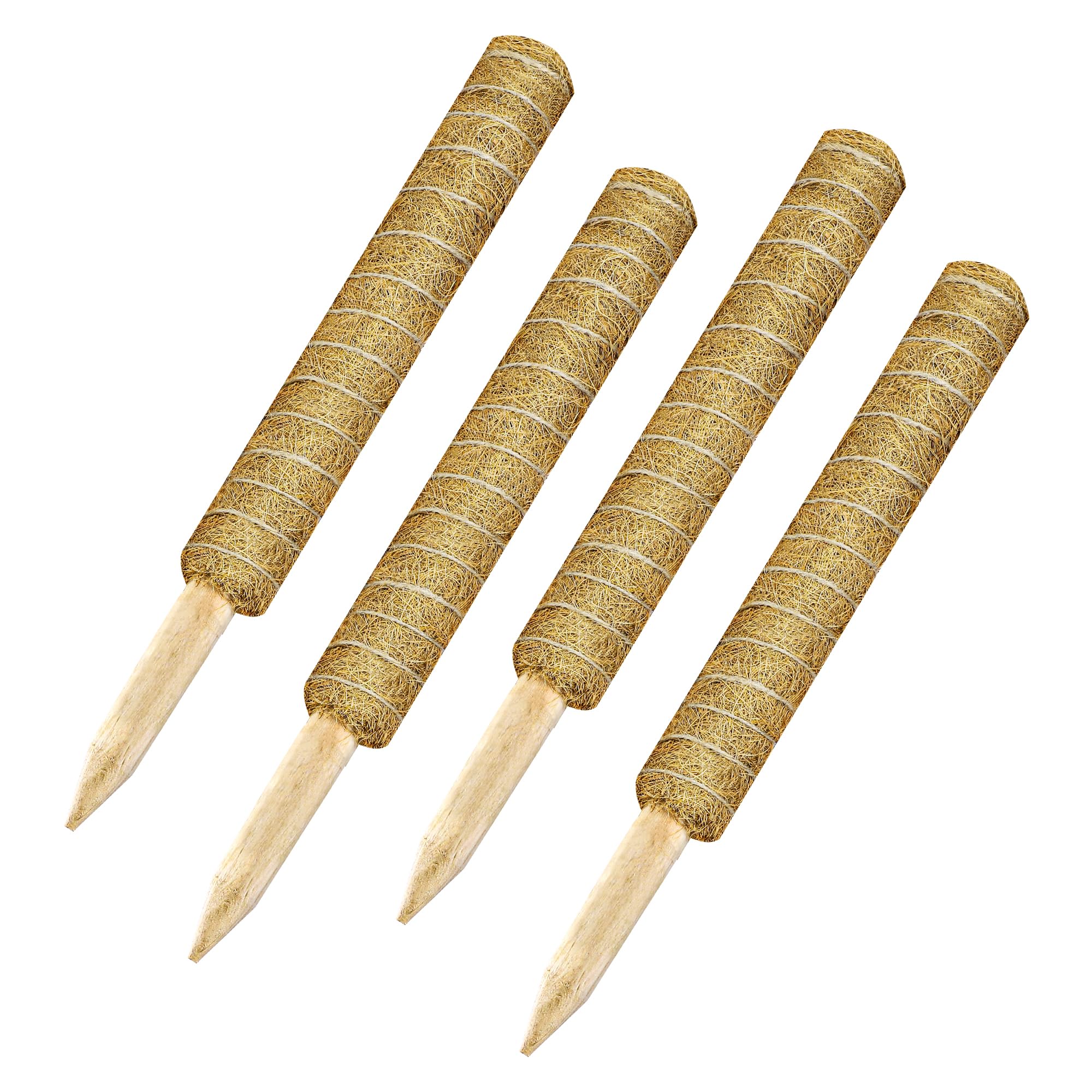 Albert Austin 4 Pack Natural Fibre Moss Pole for Monstera Easy Install Moss Pole for Cheese Plant Breathable Moisture Absorbing Coco Coir Pole 16 Inch Climbing Totem Creepers Philodendron Totem Pole