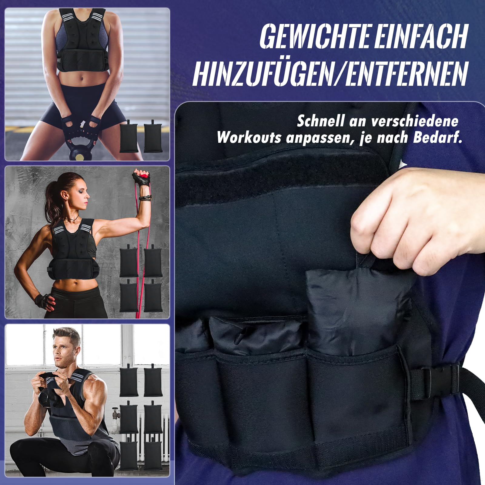 Vailge Chaleco de entrenamiento para hombre y mujer, chaleco de entrenamiento con pesas, para fitness, entrenamiento de fuerza, correr, entrenamiento cruzado