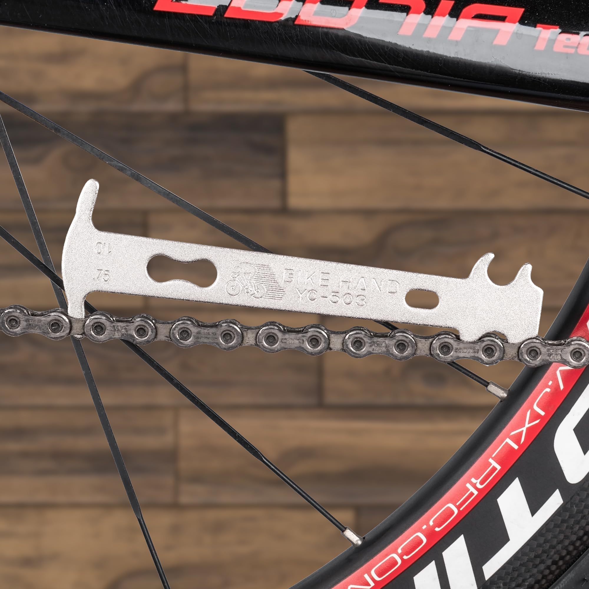 Misuratore di usura catena per biciclette – Calibro per catene a 7-12 velocità | Strumento Chain Checker compatibile con Shimano, SRAM, Campagnolo, KMC | Attrezzo per biciclette da corsa, MTB