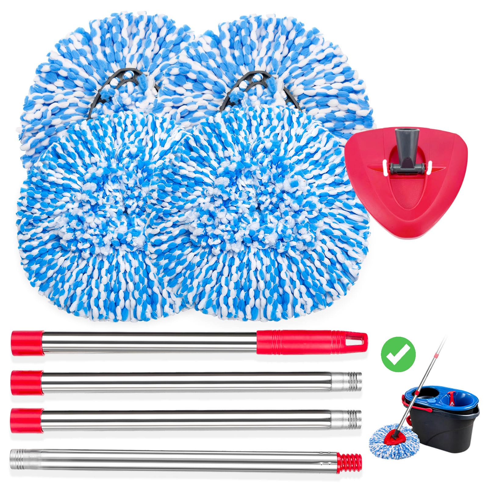 Spin Mop Testina di Ricambio Compatibile con O-Cedar RinseClean 2