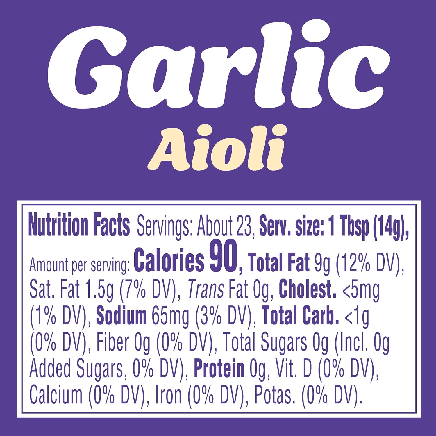 Kraft Mayo Garlic Aioli