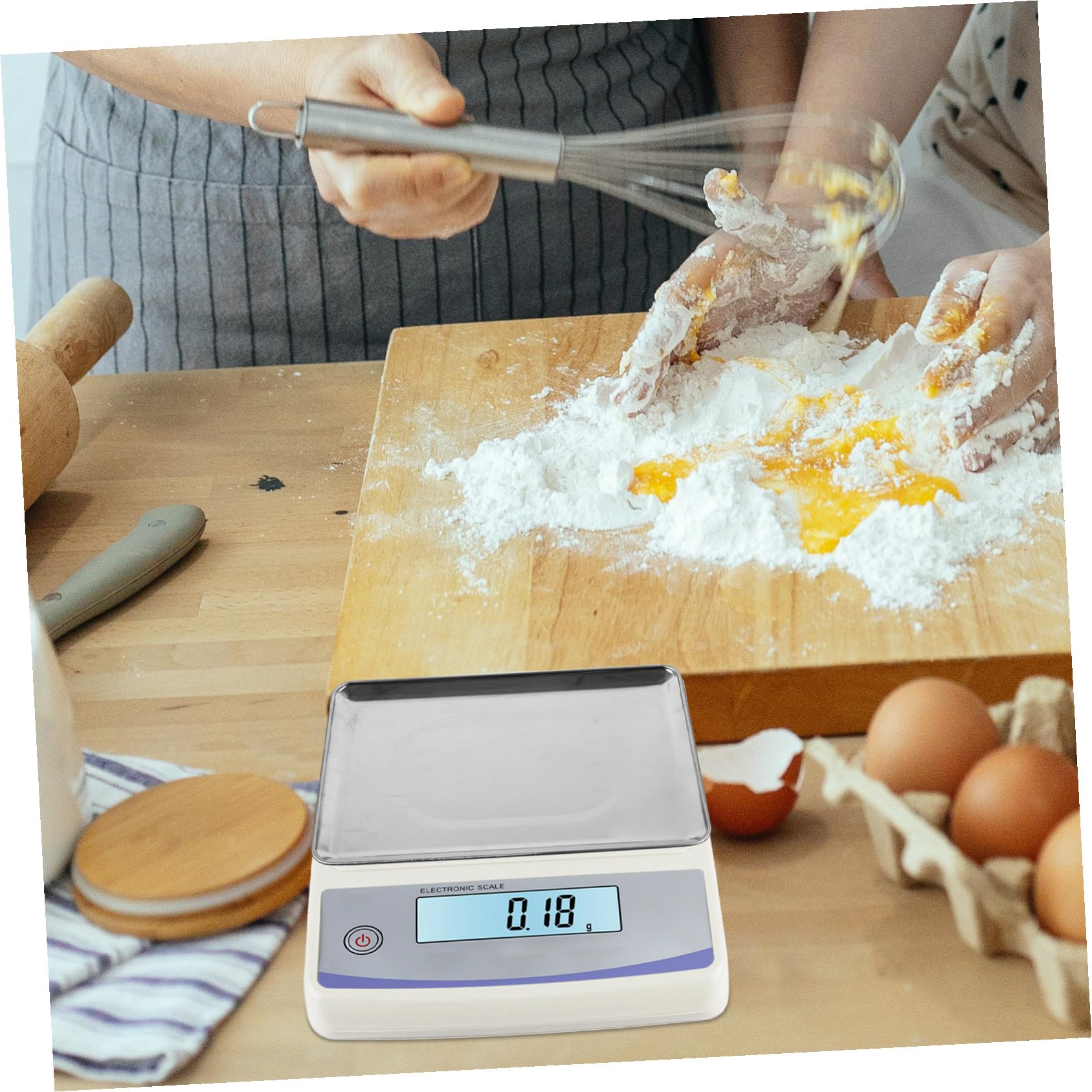 TOYANDONA Wägeschale aus Rostfreiem Edelstahl Präzise Digitale Waagenschale mit Rechteckiger Form und Vier Füßen Universalzubehör für 30kg Waagen im Modernen Design