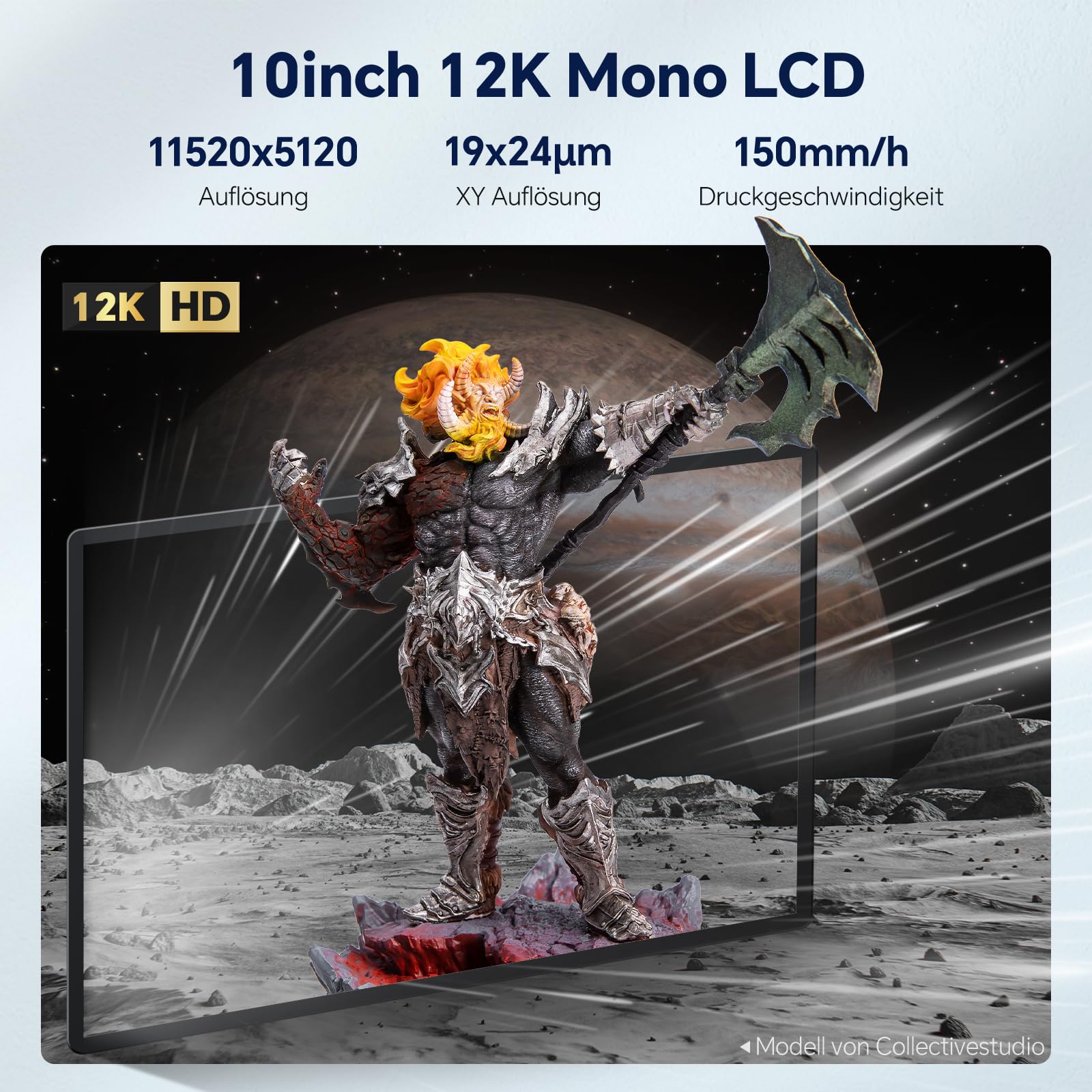 ELEGOO Saturn 3 Ultra 12K UV Lichthärtender MSLA Resin 3D Drucker mit 10 Zoll Monochrom-LCD Neuer ACF Trennfilm Wi-Fi Übertragung Große Druckgröße von 218.88 × 122.88 × 260 mm