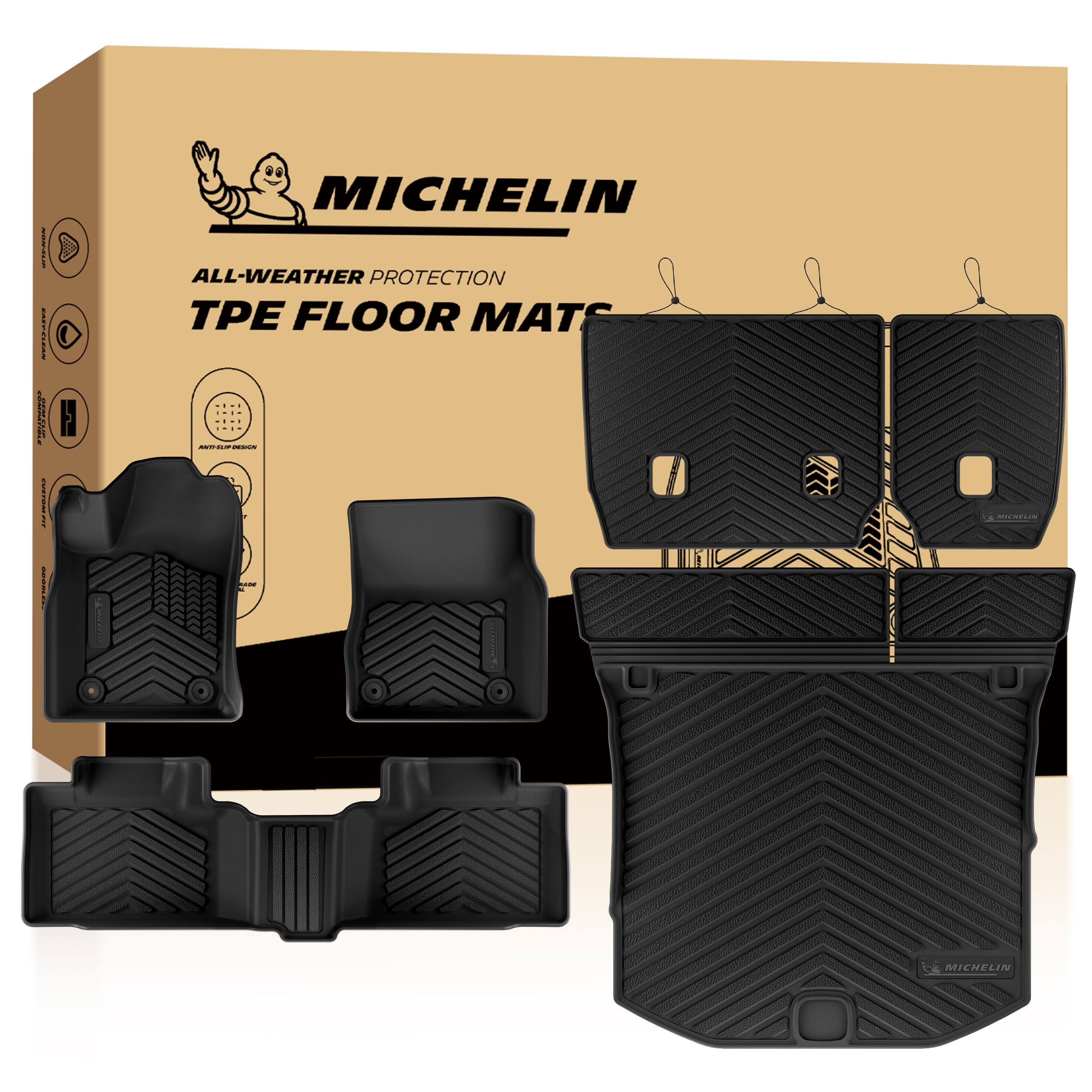 Michelin Vehicle Mats for 2013-2021 Jeep Grand Cherokee &amp; 2022 WK (6 Piece)