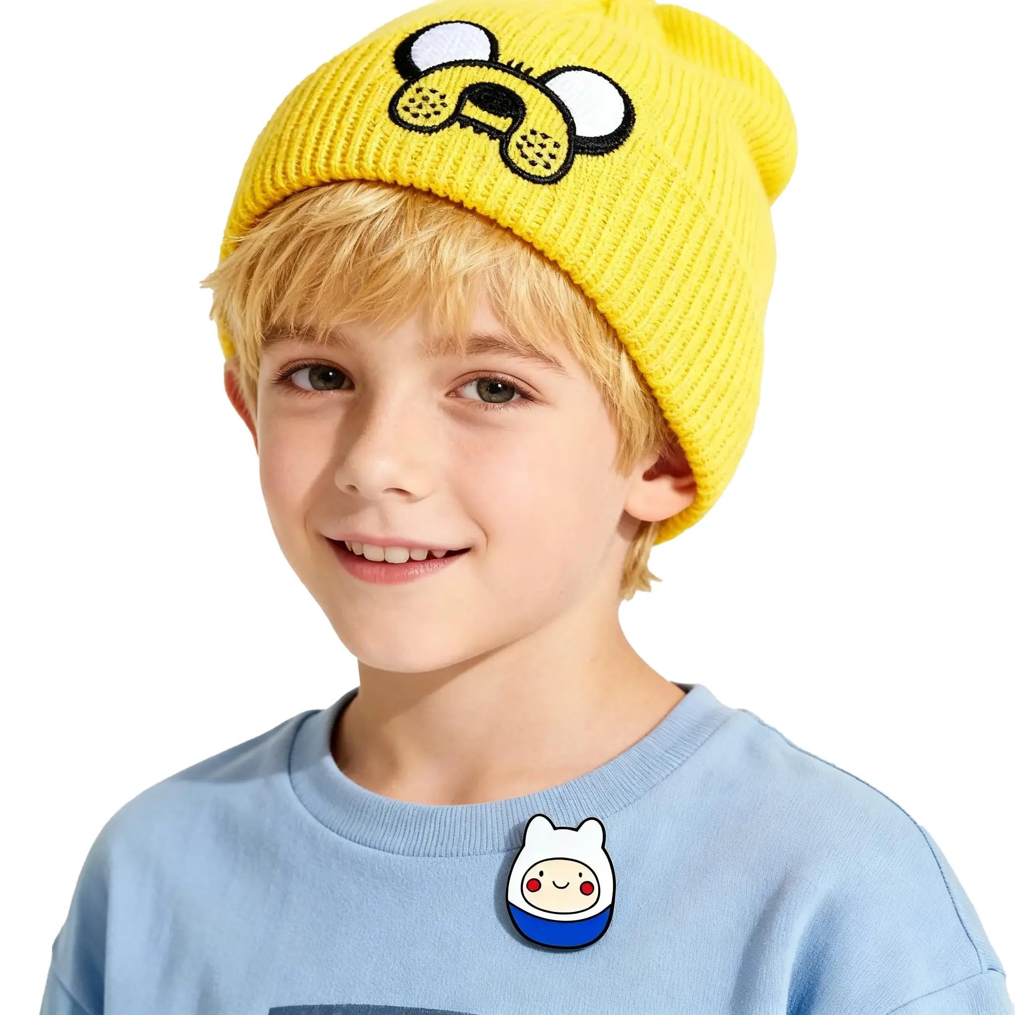 Woocare Unisex Yellow Beanie For Men Women, Cuffed Beanies Embroidered Winter Beanies Hats,Adventure Cosplay Hat For Halloween Easter Costume Accessory