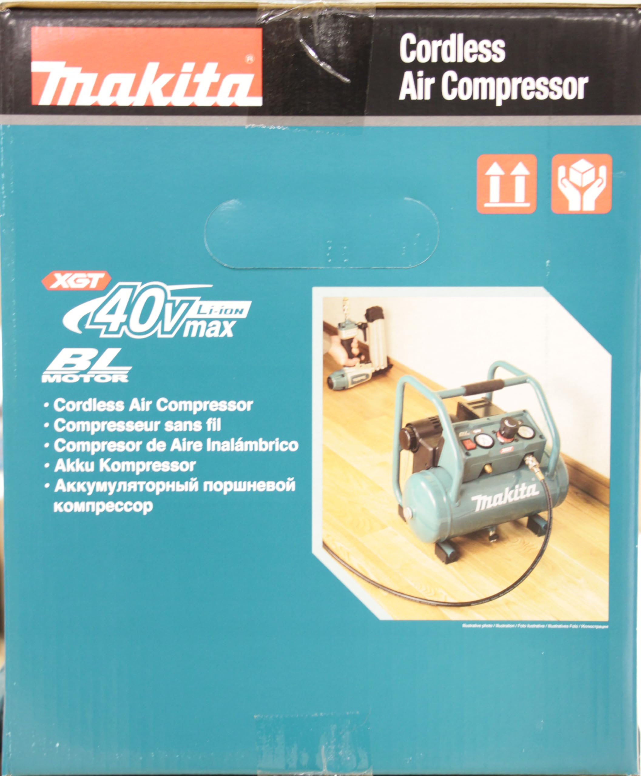 Makita AC001GZ - Compresor de batería (9,3 bar, 40 V, máx. (sin batería, sin cargador)
