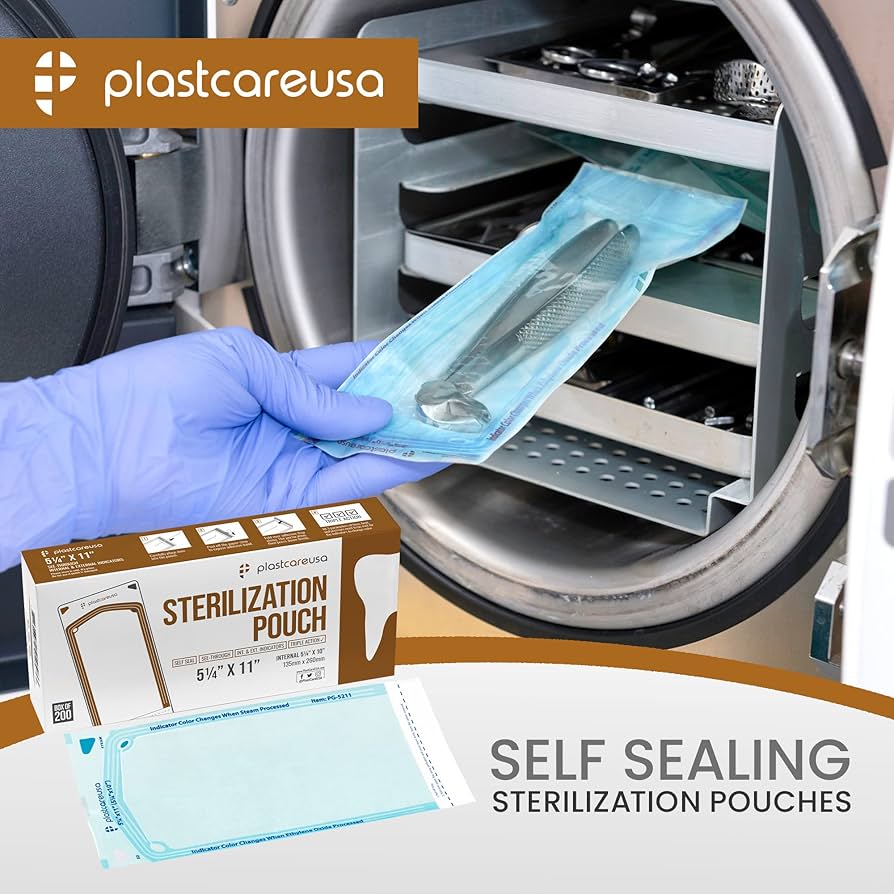 Amazon.com: 200 5.25 x 10 Self Sealing Sterilization Pouches