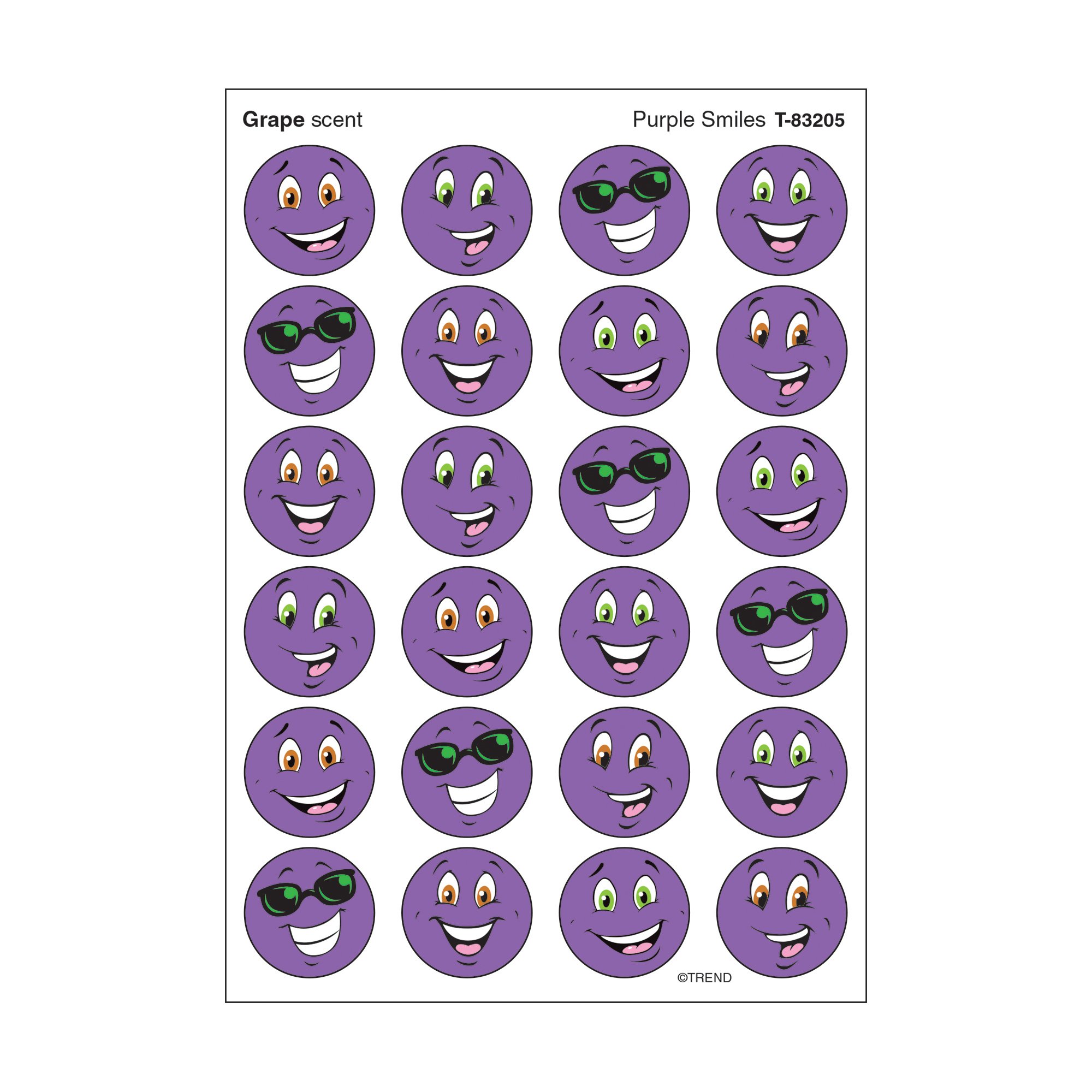 Trend EnterprisesInc. Purple Smiles/Grape Stinky Stickers, 96 ct.