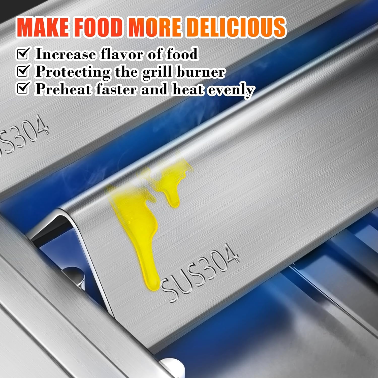 Hisencn 7635 15.3 Inch Flavorizer Bars for Weber Spirit I & II 200 Series - E210, S210, E220, S220 with Front Control Knobs,Flavor Bars for Weber GS4 Spirit Grill Parts Replacement 7635 67045