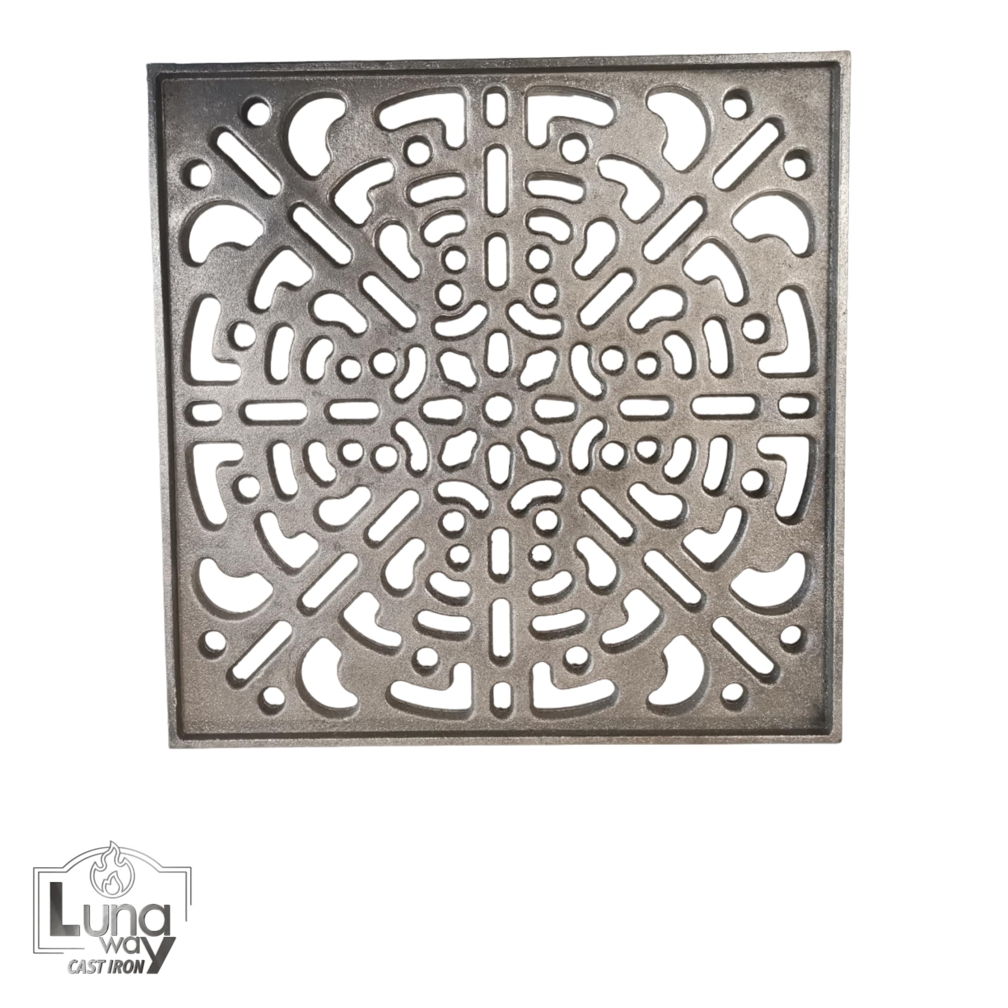 30 x 30 cm - Griglia aerazione ghisa quadrata per camino e cappa by LUNAWAY | Piastra di ventilazione in ghisa per camini e stufe. Favorisce il ricambio dell'aria ed è resistente al calore.