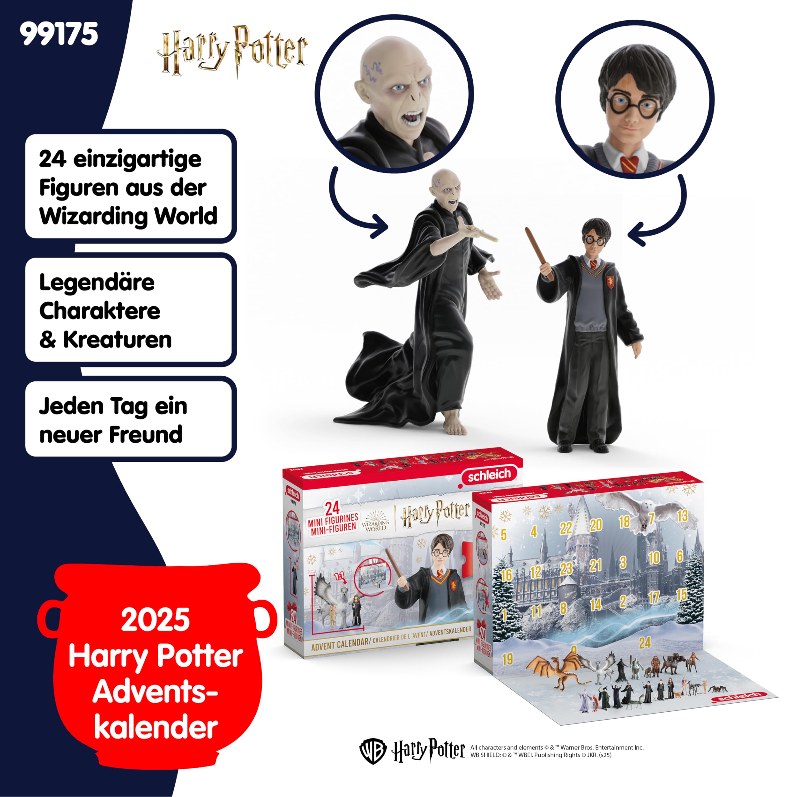schleich HARRY POTTER Adventskalender 2025 – 99175 | detailgetreue Sammelfiguren & Spielfiguren | Geschenkidee für Kinder ab 6 Jahren & Sammler | Weihnachtskalender mit 24 Figuren & Zubehör