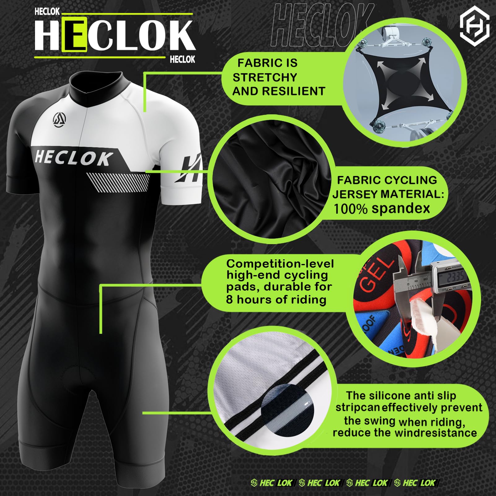 Uomo Abbigliamento Ciclismo monopezzo Body Trisuit Cycling Skinsuit,＋Tappetini da Ciclismo da Corsa,Tuta da Triathlon,Con 3 Tasche,Corsa,Ciclismo,Nuoto,Maglia da Ciclismo Set