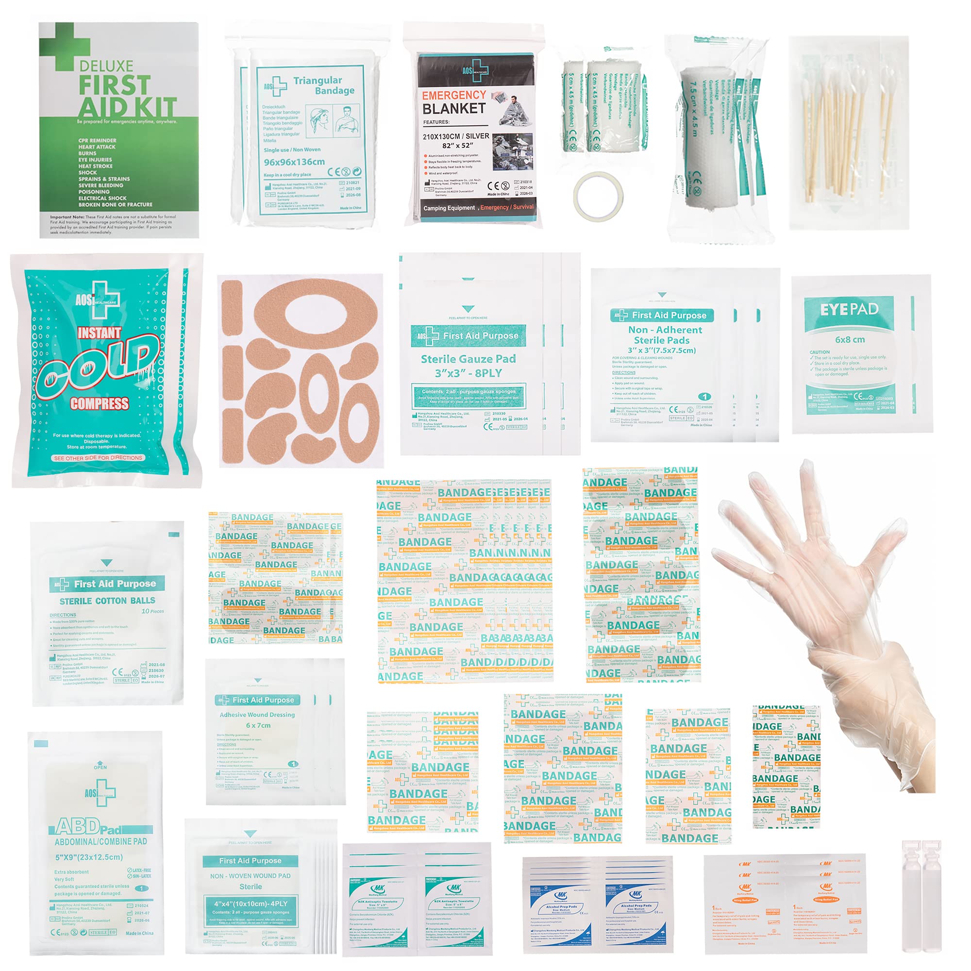 Buy 160 Piece First Aid Kit Bag Refill Kit Includes Eyewash,Instant