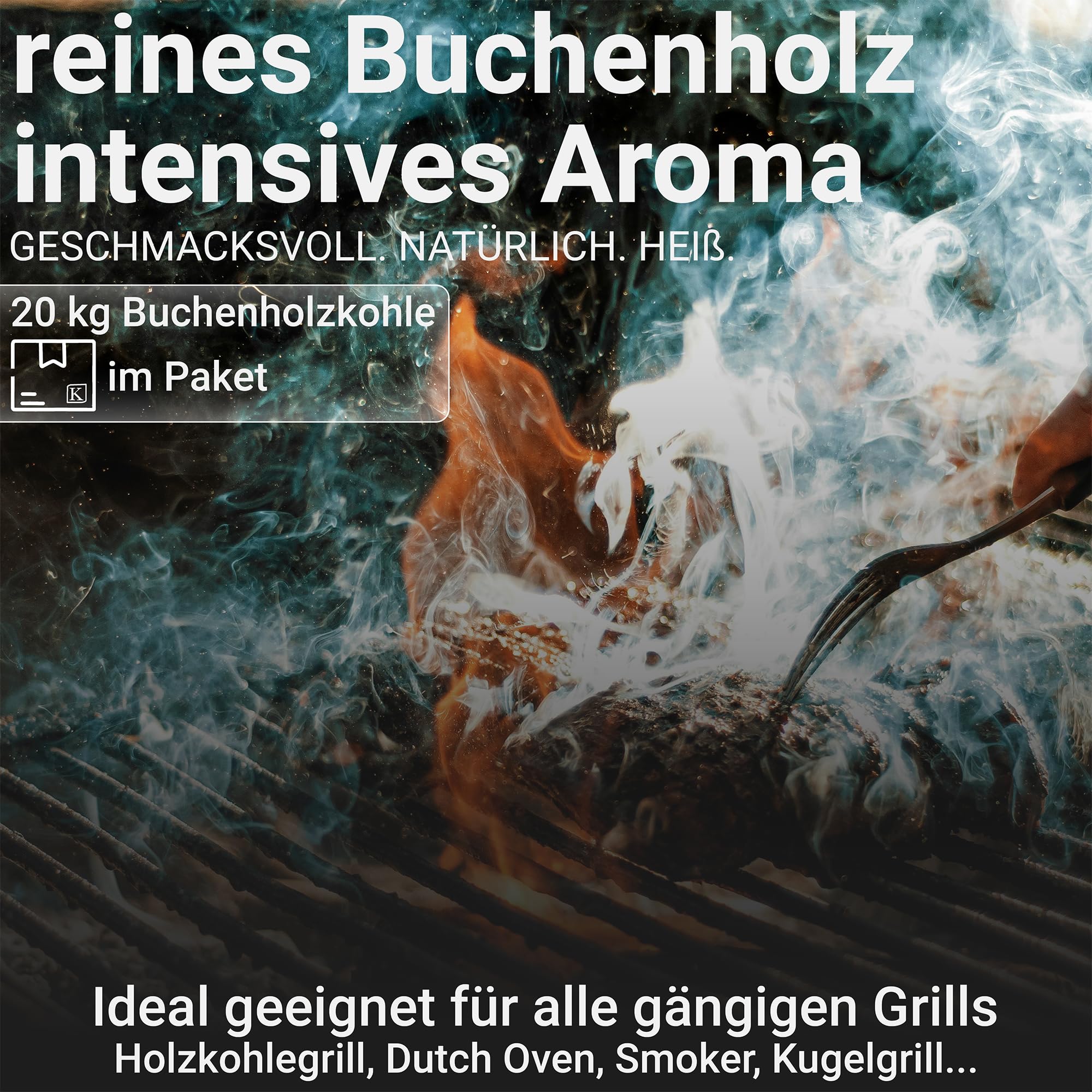 Energie Kienbacher® Holzkohle Buche 20 kg Grillkohle Kohle Restaurant Gastro Qualität Premium große Stücke BBQ Grillkohle Steakhouse Charcoal für Holzkohlegrill Grill Smoker Dutch Oven (2 x 10 kg)