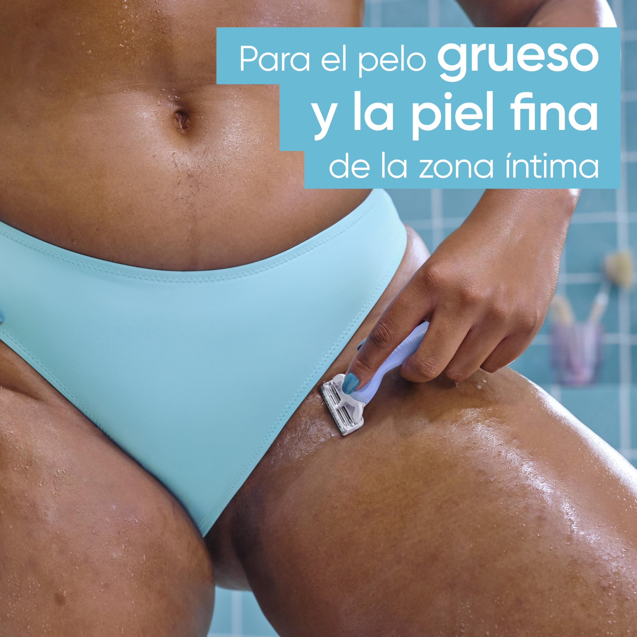 Gillette Venus Maquinilla de Afeitar para Mujer para Ingles Y Zona Íntima, 1 Mango + 1 Recambio, Ayuda a Proteger La Piel de La Irritación Tras La Depilación