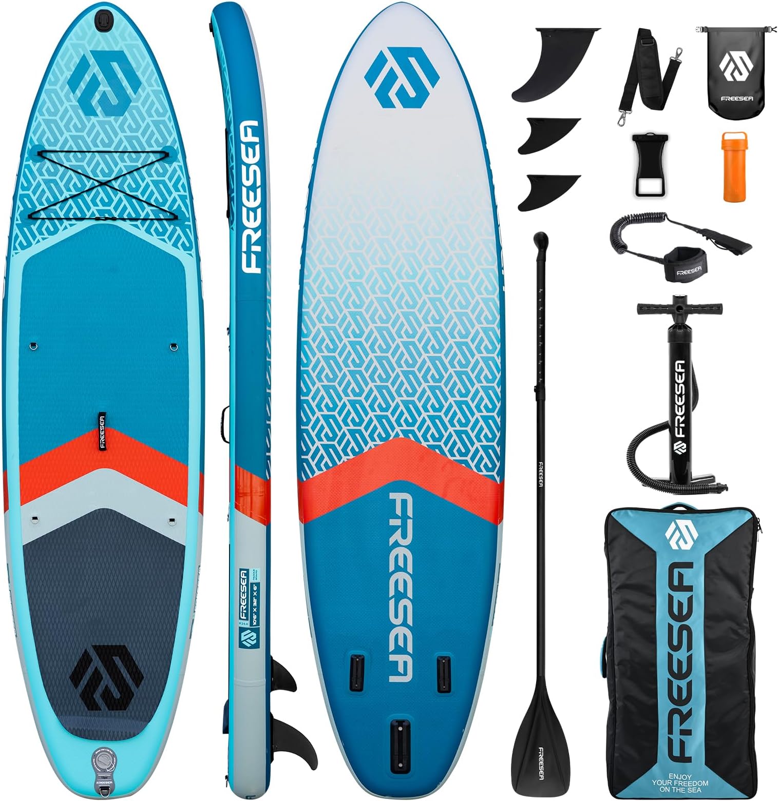 Premium Stand Up Paddle Board with Durable SUP Accessories & Carry Bag | Color Conbination Design Wide Stance, Surf Control, Non-Slip Deck, Leash, Paddle and Pump for Youth & Adult