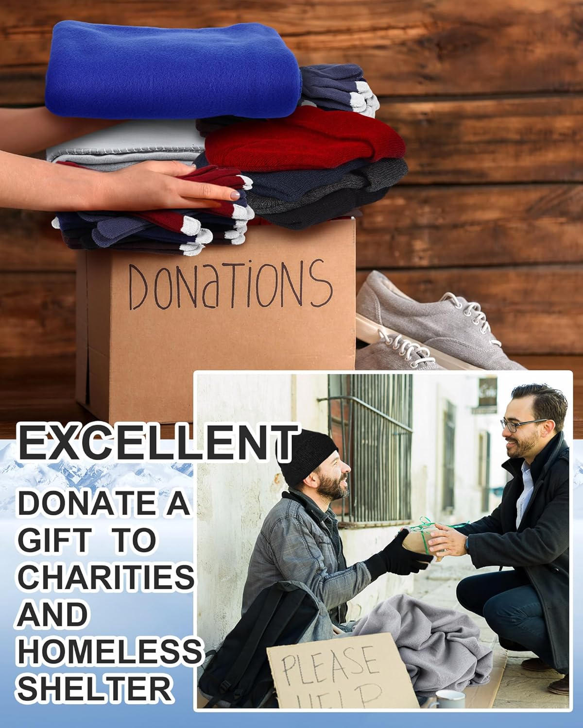 Sureio 150 Pcs Homeless Care Package Supplies Bulk Winter Hats Gloves Neck Warmers for Men Donation Charity Care Gift - Image 5