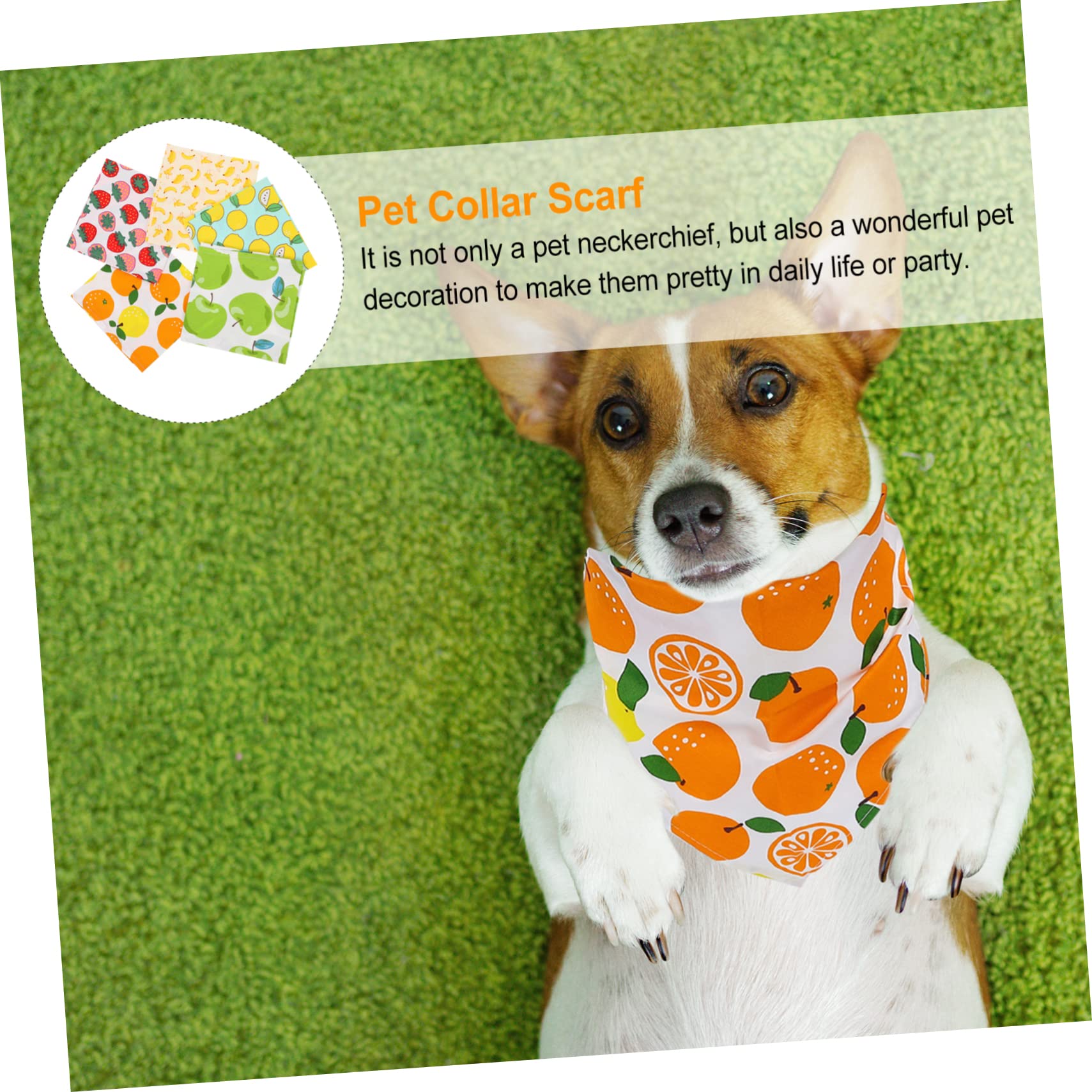 Kisangel 15pièces Bandanas pour Chiens avec Motif Fruits Écharpes Doux pour Animaux Accessoires De Mode pour Chiens Et De Modèles Colorés