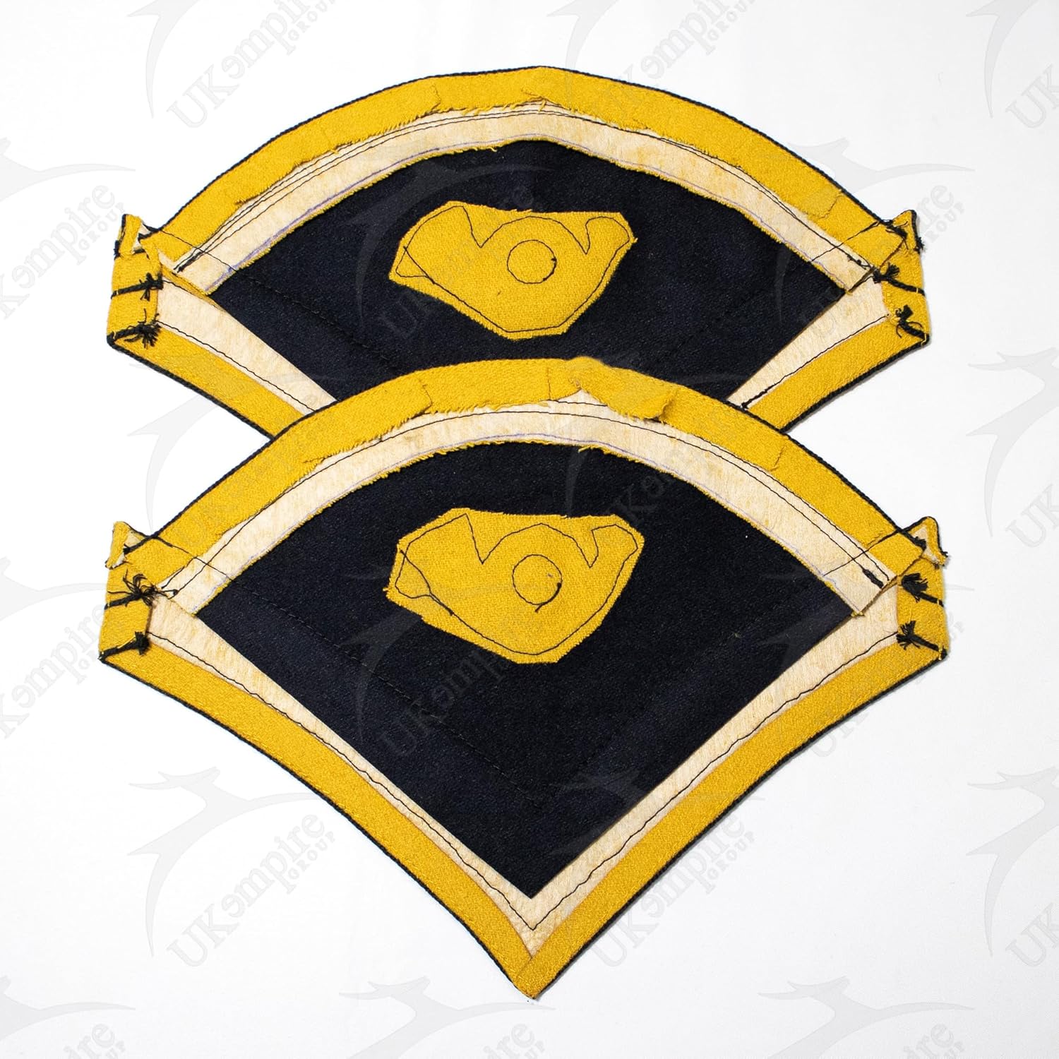 Indian War Period 1873 US Army Uniform Chief Trumpeter Chevrons, Cavalry Yellow Navy Blue Wool – Uniforms Insignia & Accessories