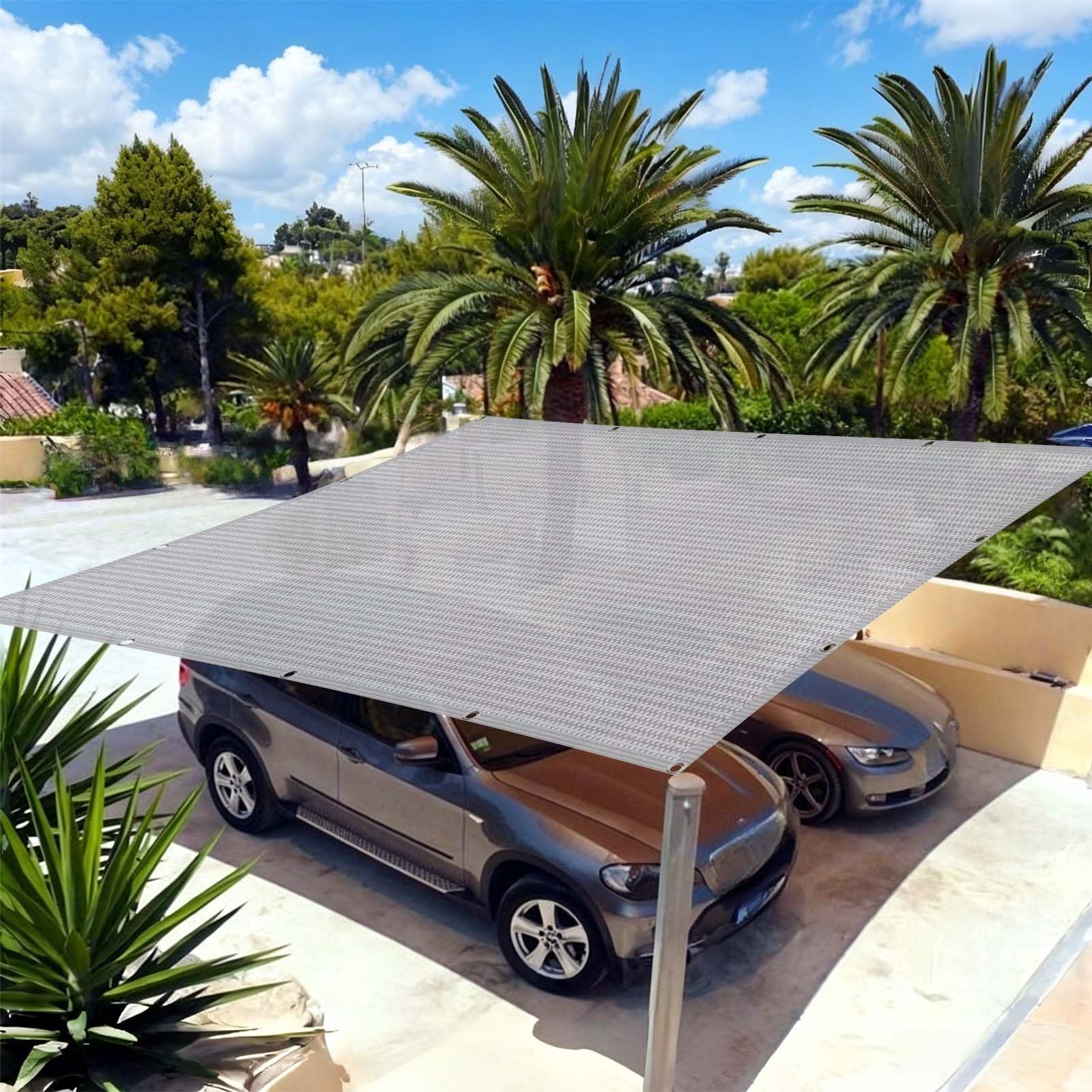 Voile d'ombrage respirant gris clair anti-chaleur pour terrasse