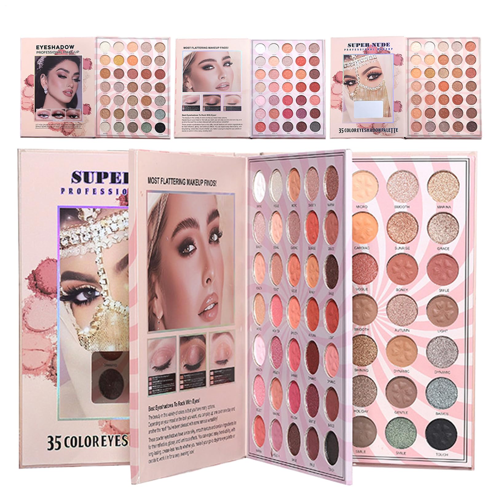 Palette Di Ombretti | 105 Colori Per Illuminante Impermeabile,Ombretti a Forma di Libro Compatta da Viaggio | Per Donne E Ragazze Per Feste Viaggi Festival E Occasioni Speciali Per Tutti I Giorni E