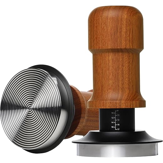 Coosigar 58mm Espresso Tamper, Premium Barista Coffee Tamper with Constant 30lb Calibrated Spring Loaded,Stainless Steel Base and Mahogany Handle.Fits for All 58mm Portafilters,Espresso Accessories