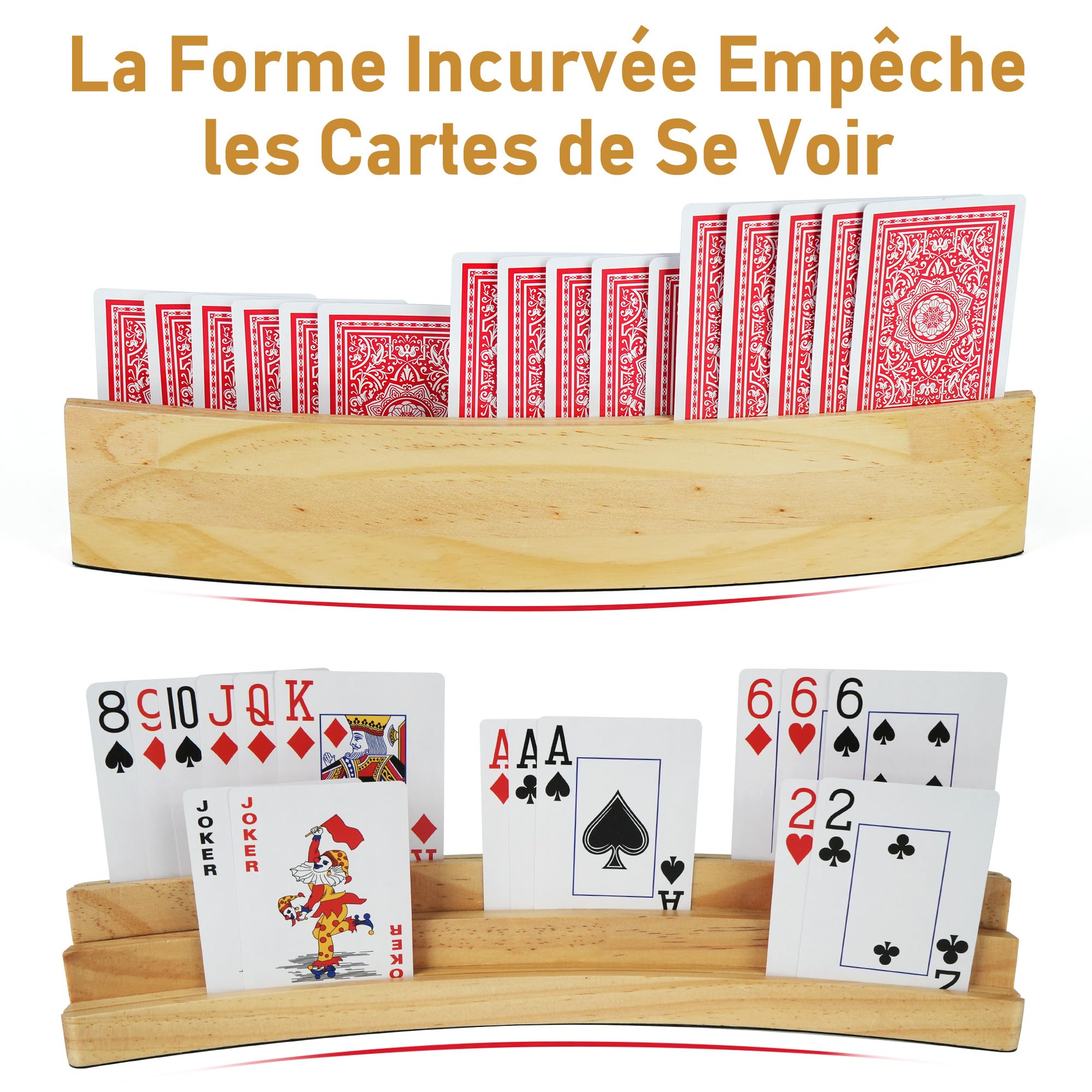 LotFancy Lot de 2 porte-cartes en bois pour enfants - 3 niveaux - Pour personnes âgées
